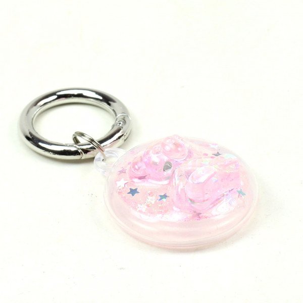 Wholesale Glitter Crystal Shinny Case Cover with Hook for Apple AirTag (Hot Pink Bear)